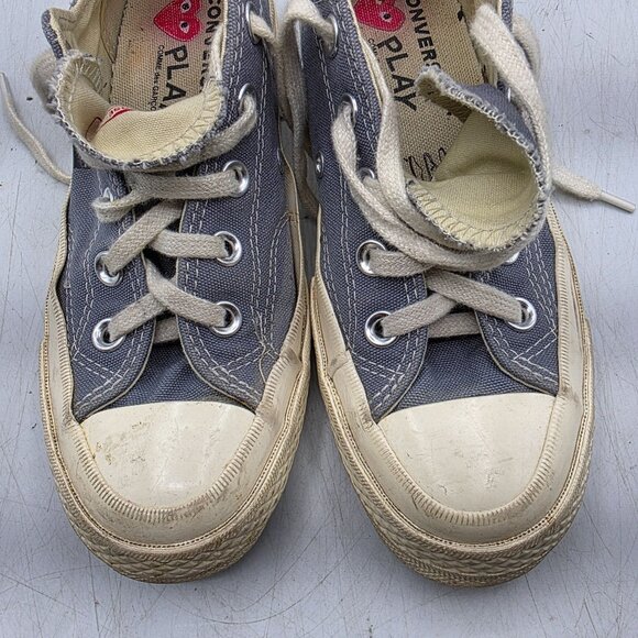 Converse Comme Des Garcons CDG PLAY x Chuck 70 Womens Sz 5 Low Steel Grey Shoes - Picture 10 of 13